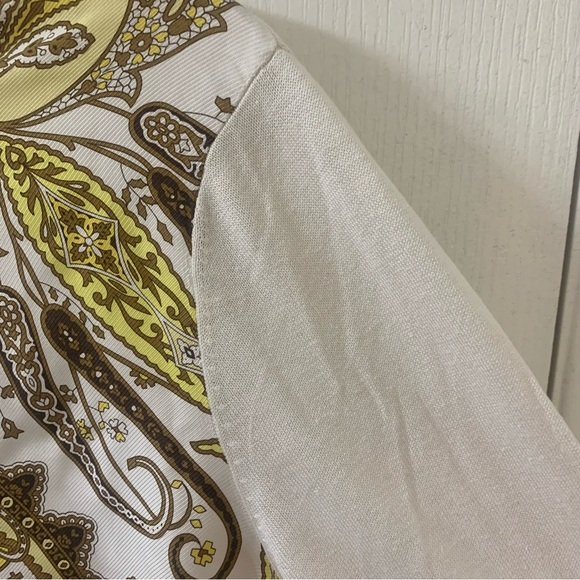 Talbots Paisley Open Front Silk Cotton Short Sleeve Cardigan Topper Women’s M - Picture 10 of 16